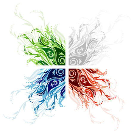 Vector floral background illustration isolated on whiteのイラスト素材