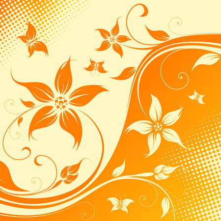 Abstract Floral Background with butterfly. Vector illustration. Abstract Pattern.のイラスト素材