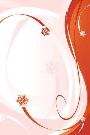 Abstract Red Christmas Snowflake Background with wavesのイラスト素材