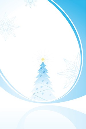 Christmas tree abstract background with snowflakesのイラスト素材