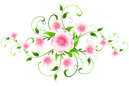 Abstract Background with flowers and leaves for your designのイラスト素材