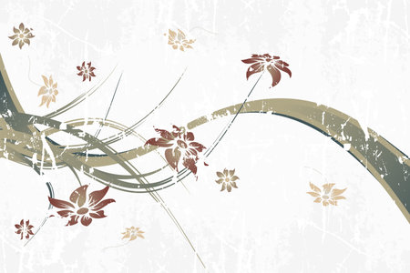 Abstract Background with flowers and waves for your designのイラスト素材