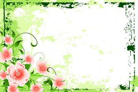 Abstract Grunge Background with flowers for your designのイラスト素材