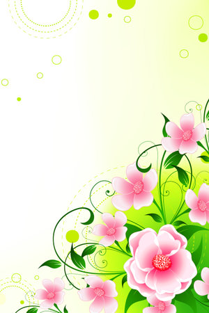 Abstract Background with flowers and leaves for your designのイラスト素材