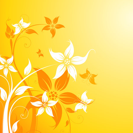 Abstract Background with flowers and butterfly for your designのイラスト素材