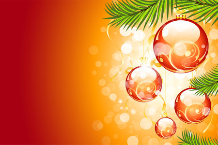 Christmas background with sparkles and Christmas balls for your designのイラスト素材