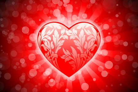 Valentine's day background with rays and sparkleのイラスト素材