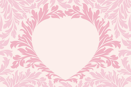 Abstract Floral Valentine's day Heart in pink colorのイラスト素材