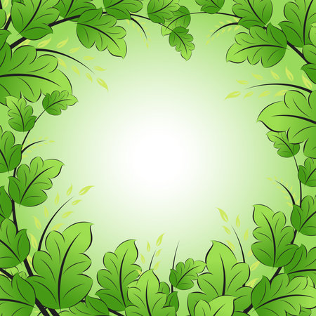 Green Frame with leaves for your designのイラスト素材
