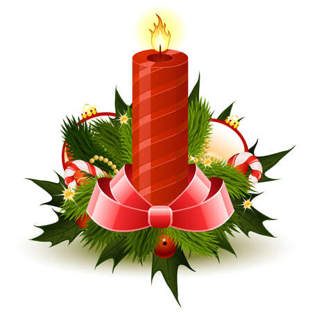 Christmas background with candle and decoration for your designのイラスト素材