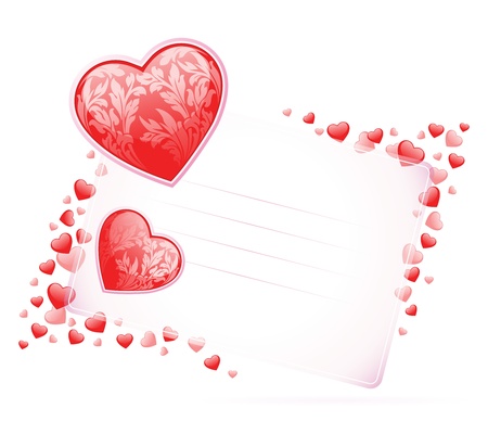 Valentines Day Card with hearts on white backgroundのイラスト素材