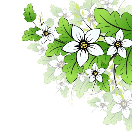 Isolated Florals. Leaves and Flowersのイラスト素材