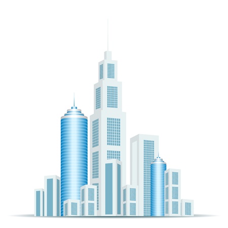 Business City Isolated on White Backgroundのイラスト素材