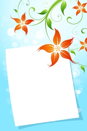 Flower Background with Blank Letterのイラスト素材