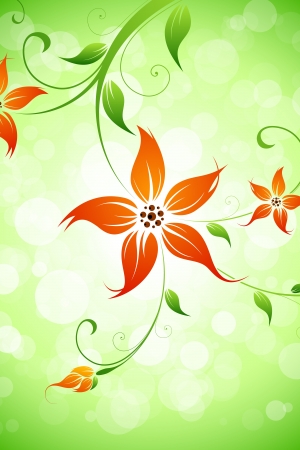 Abstract Green Flower Backgroundのイラスト素材