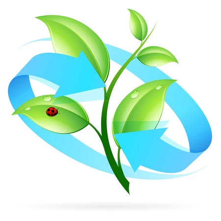 Logo Nature Recycle with Arrow and Ladybirdのイラスト素材