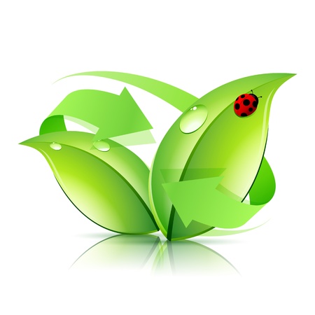 Logo Nature Recycle with Arrow and Ladybirdのイラスト素材