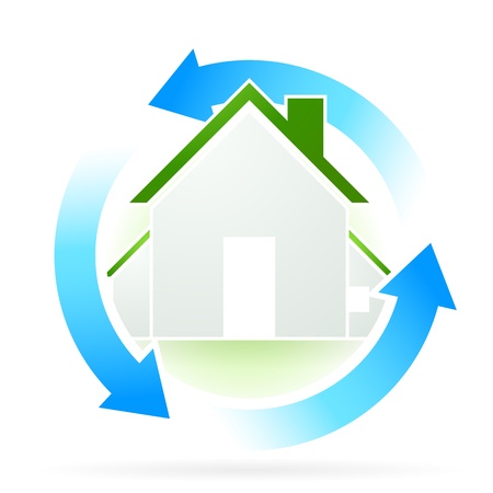 House Icon with Blue Arrowsのイラスト素材