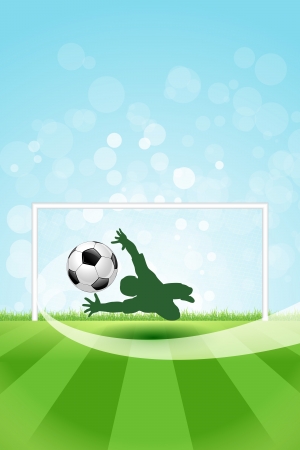 Soccer Background with Goalkeeper and Ball.  のイラスト素材