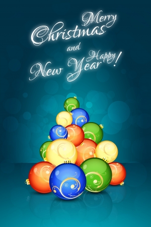 Christmas Card with abstract Christmas Treeのイラスト素材
