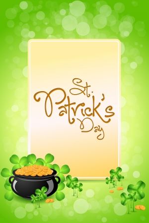 Saint Patricks Day Card with Shamrock and Boardのイラスト素材
