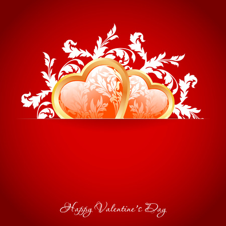 Valentines Day Greeting Card in Red Colorのイラスト素材