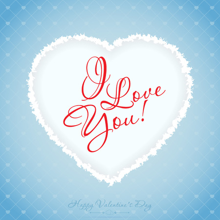 Blue Valentines Day Greeting Card with Patternのイラスト素材