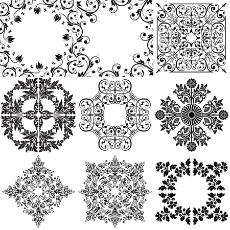 Set of 9 Ornamental Design Elementsのイラスト素材
