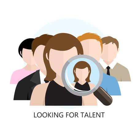 Looking for Talent Icon Flat Design Isolated on Whiteのイラスト素材