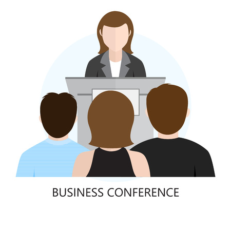 Conference Flat Design Iconのイラスト素材