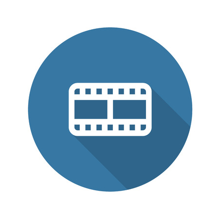 Video Sign Icon. Video Frame Symbol. Flat Design. Long Shadow. Isolated.のイラスト素材