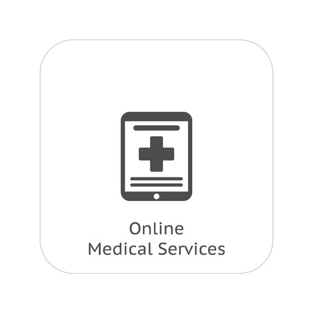 Online Medical Services Icon. Flat Design. Isolated.のイラスト素材