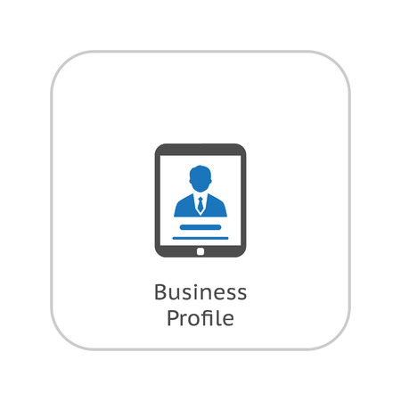 Business Profile Icon. Business Concept. Flat Design. Isolated Illustration.のイラスト素材