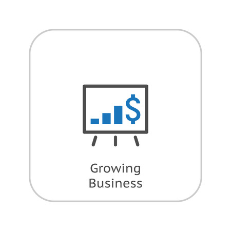 Growing Business Icon. Business Presentation. Flat Design. Isolated Illustrator.のイラスト素材