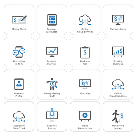 Business & Money Icons Set. Flat Design. Isolated.のイラスト素材