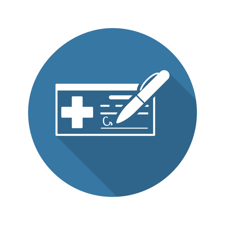 Medical Prescription and Services Icon. Flat Design. Isolated. Long Shadow.のイラスト素材