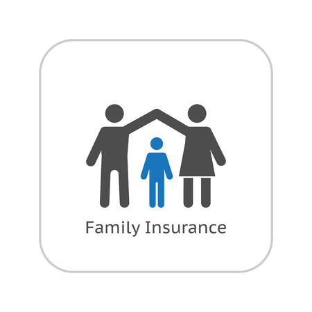 Family Insurance Icon. Flat Design. Isolated.のイラスト素材