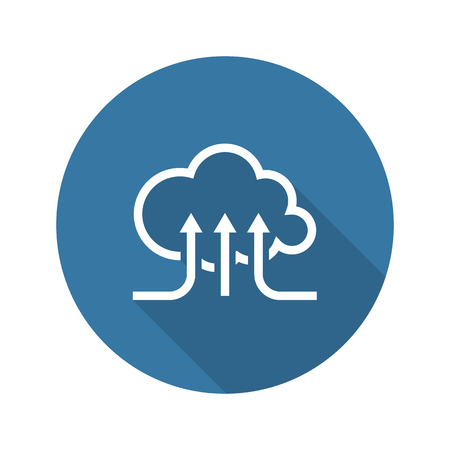 Online Cloud Services. Flat Design Icon. Long Shadow. Isolated Illustration.のイラスト素材