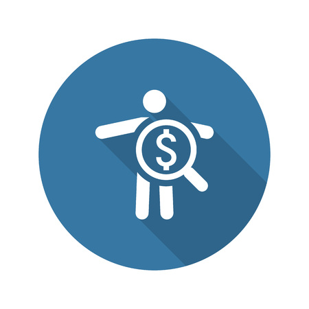 Searching for Professional Stuff. Business Concept. Flat Design. Long Shadow. Isolated Illustrated.のイラスト素材