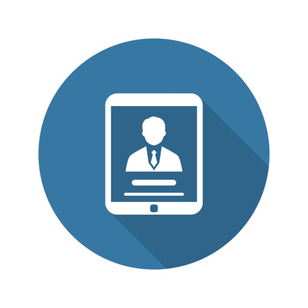 Business Profile Icon. Business Concept. Flat Design. Long Shadow. Isolated Illustration.のイラスト素材