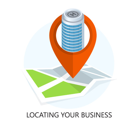Location Icon. Locating Your Business. Flat Design. Isolated Illustration.のイラスト素材