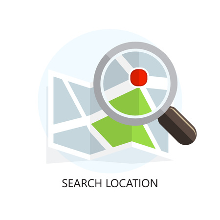 Location Icon. Search Concept. Flat Design. Isolated Illustration.のイラスト素材