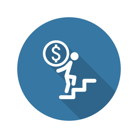 Way to Success Icon. Business Concept. Flat Design. Isolated Illustration. Long Shadow.のイラスト素材