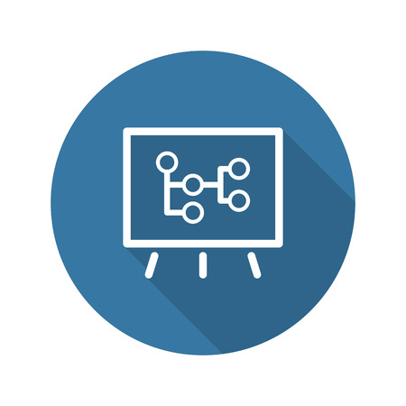 Mind Map Icon. Business Concept. Flat Design. Isolated Illustration. Long Shadow.のイラスト素材