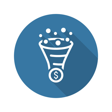 Conversion Rate Optimisation Icon. Business Concept. Flat Design.  Isolated Illustration. Long Shadow.のイラスト素材