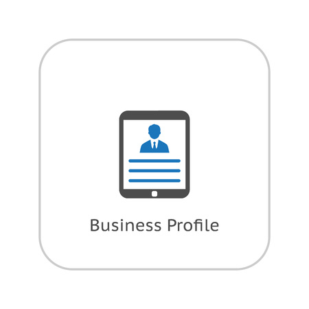 Business Profile. Tablet. Businessman Silhouette. Flat Design. Isolated illustration.のイラスト素材