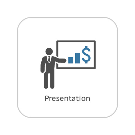 Presentation Icon. Business Concept. Flat Design. Isolated Icon.のイラスト素材