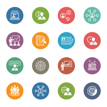 Business and Finances Icons Set. Flat Design. Isolated Illustration.