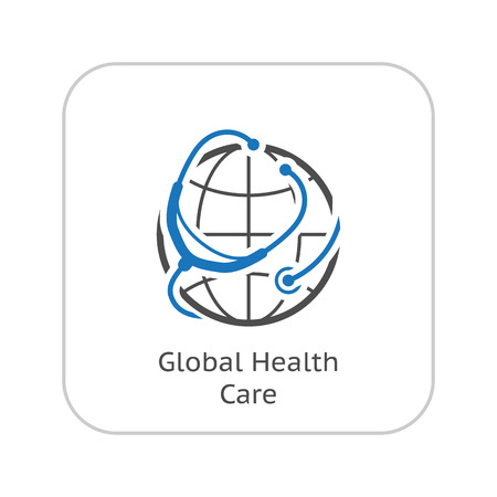 Global Health Care Icon. Flat Design. Isolated Illustration.のイラスト素材