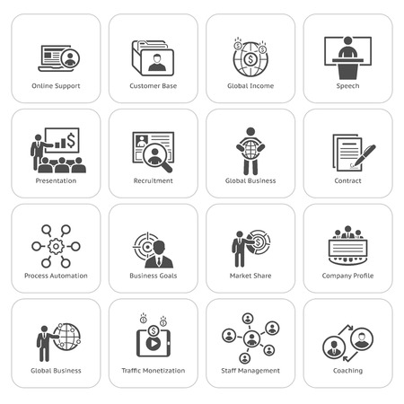 Business and Finances Icons Set. Flat Design. Isolated Illustration.のイラスト素材